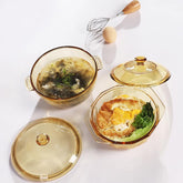 Urbane Home 1100ml Borosilicate Glass Casserole with Lid | Glass Bowl | Microwave & Dishwasher safe | Casserole for Biryani, Pulao, Halwa, Curries,Roti | Scratch resistant, BPA free | Transparent